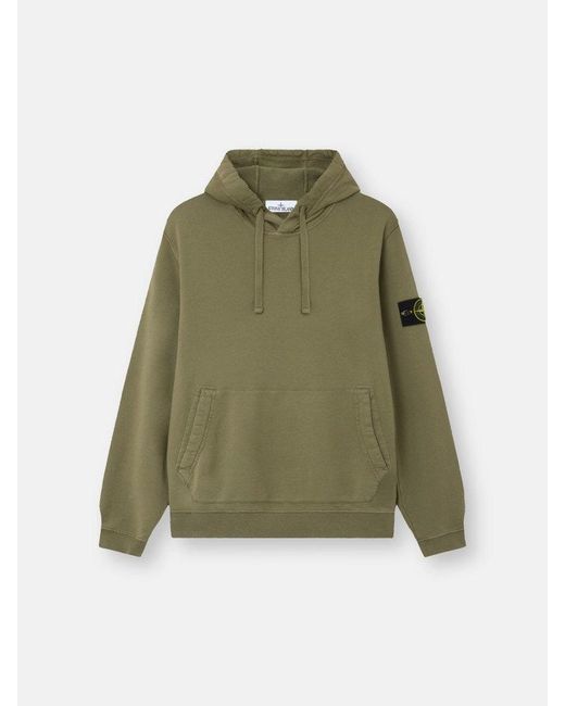 Stone Island Green Hoodie Sweater for men