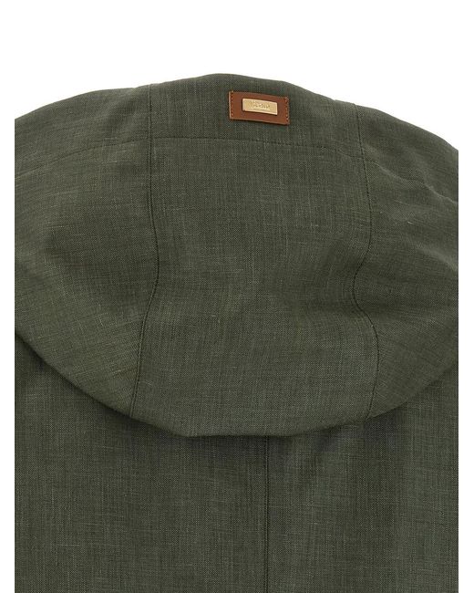 Herno Green Linen Raincoat