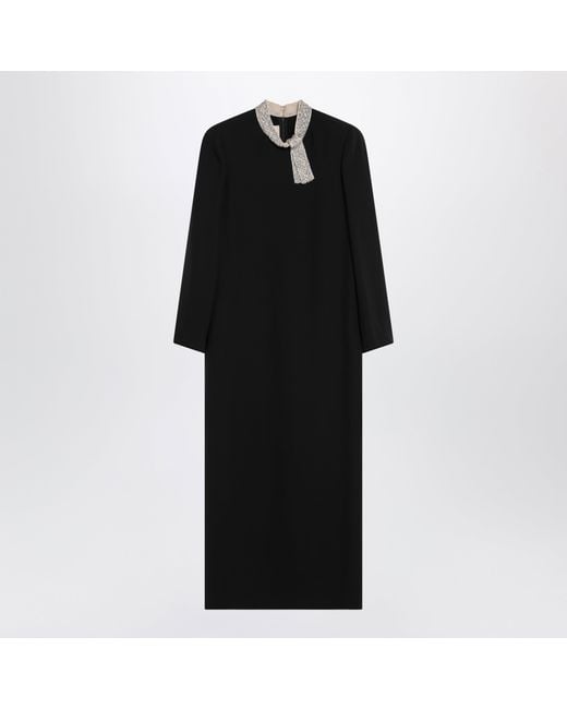 Valentino Black Silk Cady Couture Dress