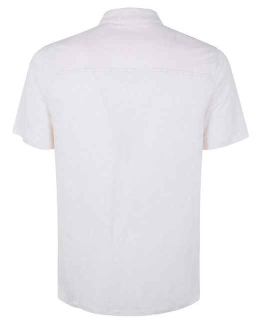 Majestic White Linen Short Sleeves Polo Shirt for men