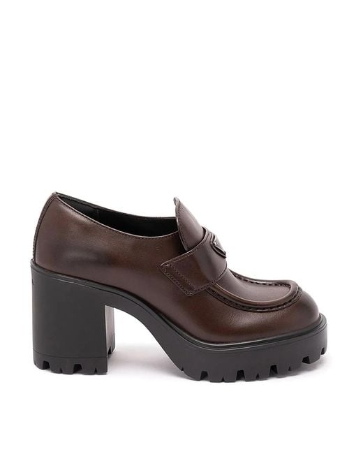 Prada Brown Vintage Leather Loafers