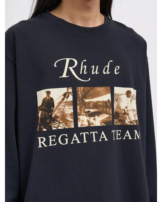 Rhude Blue Usvi Regatta Tour M/ T-Shirt for men