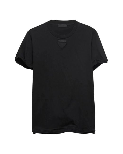 Prada Black Cotton Jersey T-Shirt for men