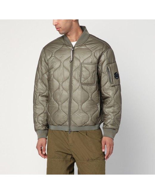 C P Company Green Rock Zip-Up Bomber Jacket for men