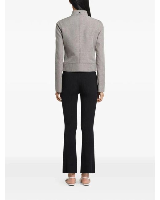 Courreges Gray Courregès Houndstooth Pattern Jacket With Buckle