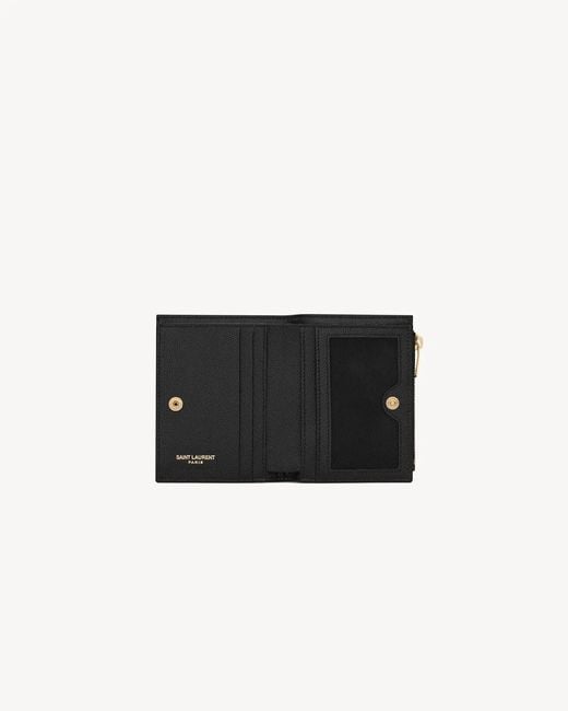 Saint Laurent Gray Cassandre Matelassé Leather Wallet