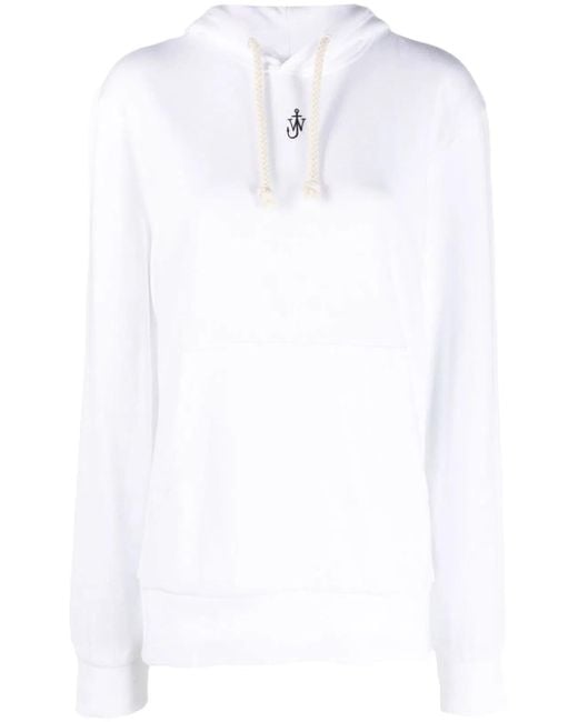 J.W. Anderson White Anchor Embroidery Hoodie