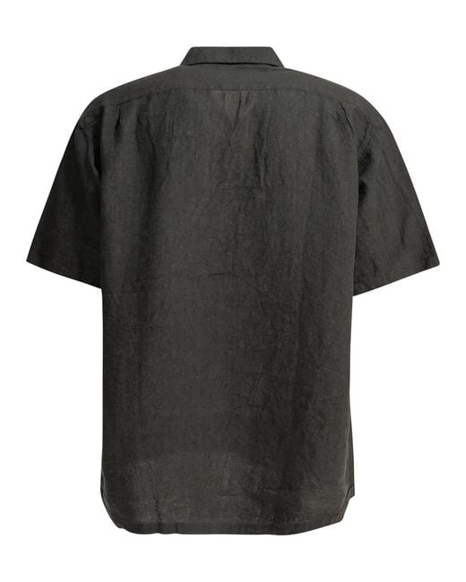 Beams Plus Black Casual Linen Shirt for men
