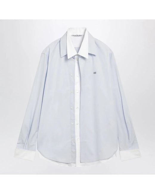 Acne White Layered Poplin Button-Up Shirt for men