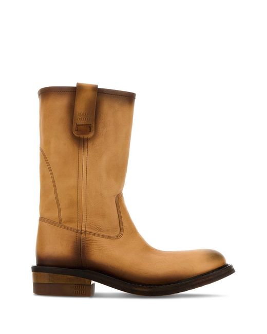 Miu Miu Brown Leather Boots