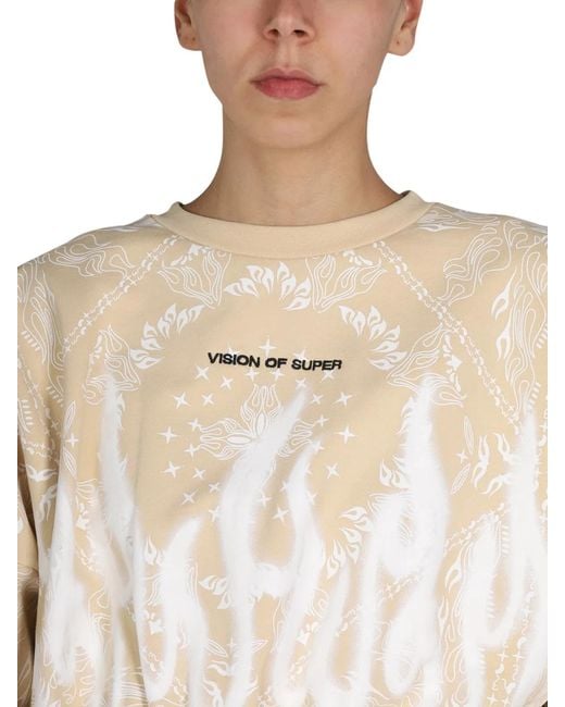Vision Of Super White Paisley Pattern Sweatshirt