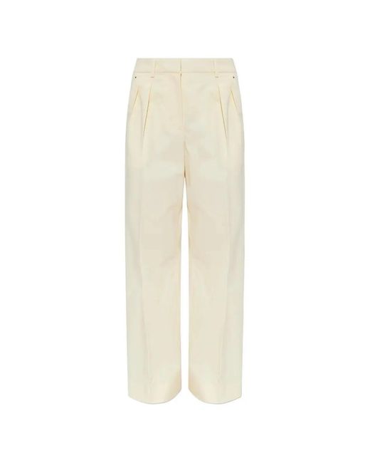 Moncler White Cotton Viscose Trousers