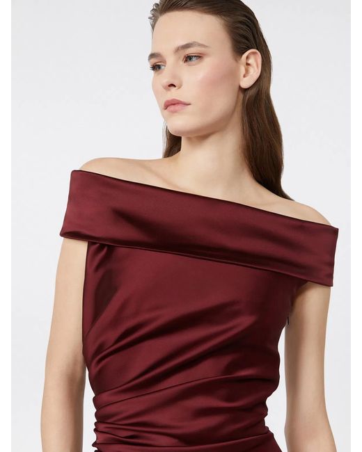 Max Mara Red "Opaco" Boat Neck Long Dress