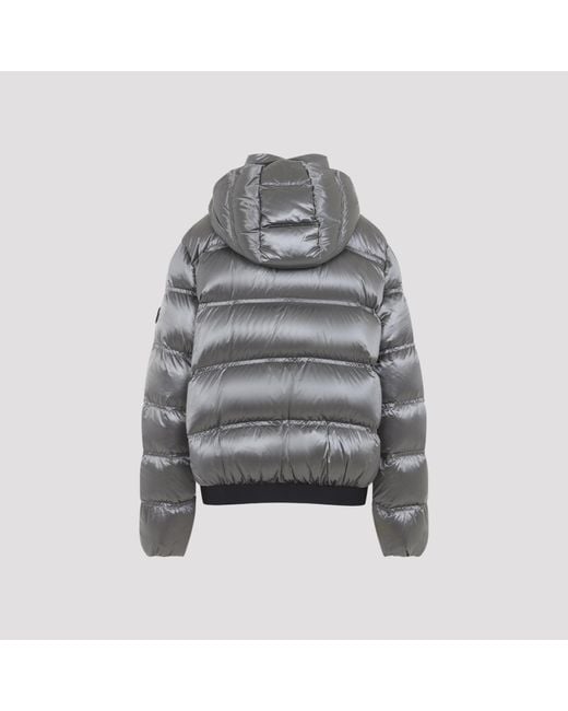 Moncler Gray Hooded Insulated Puffer Jacket