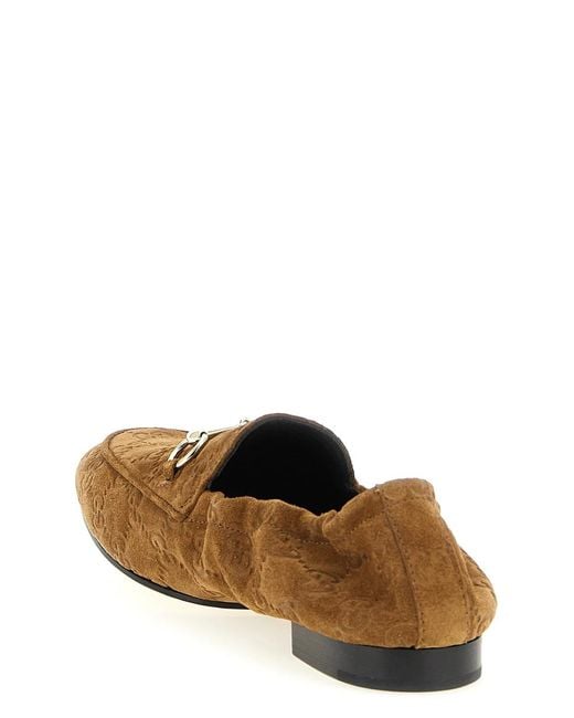 Gucci Brown Gg Suede Loafers