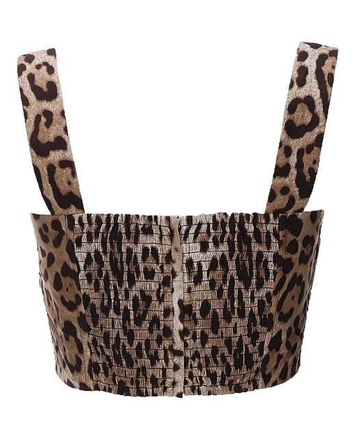 Dolce & Gabbana Brown Dolce & Gabbana Leopard Print Top
