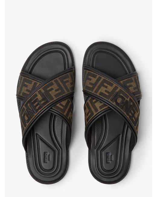 Fendi Black Slide Ff for men