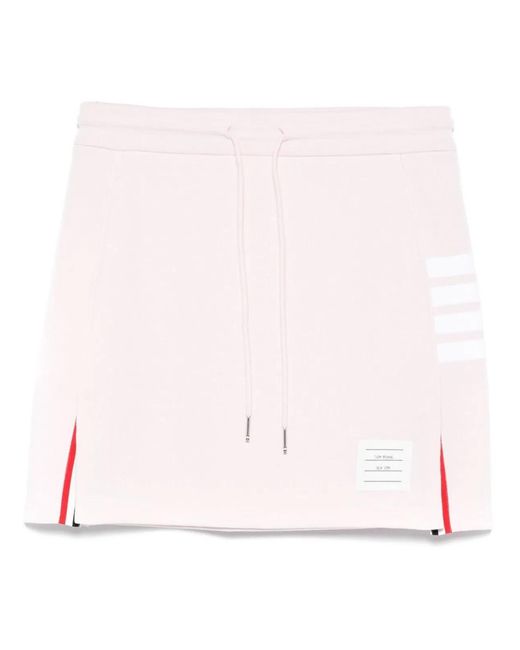 Thom Browne Pink 4Bar Cotton Mini Skirt
