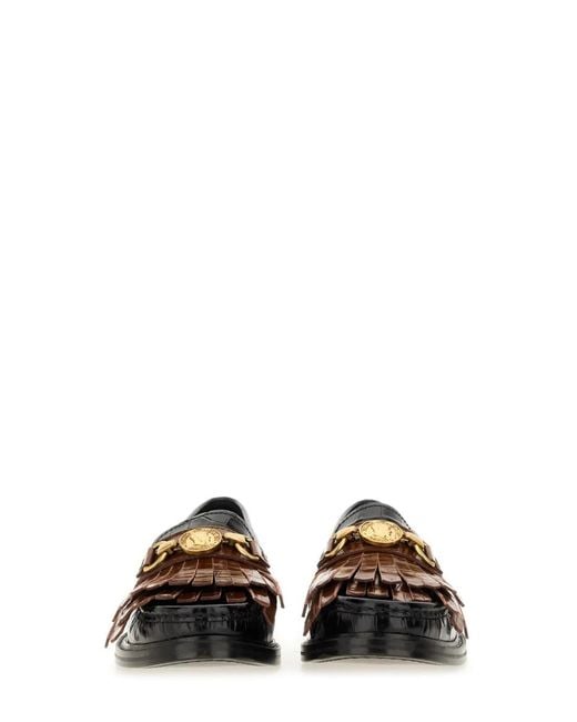 Moschino White Moccasin With Bangs And Coin
