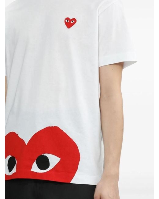 COMME DES GARÇONS PLAY White Cotton T-Shirt for men