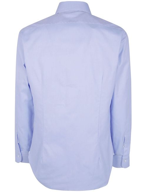 Barba Napoli Blue Classic Oxford Shirt for men
