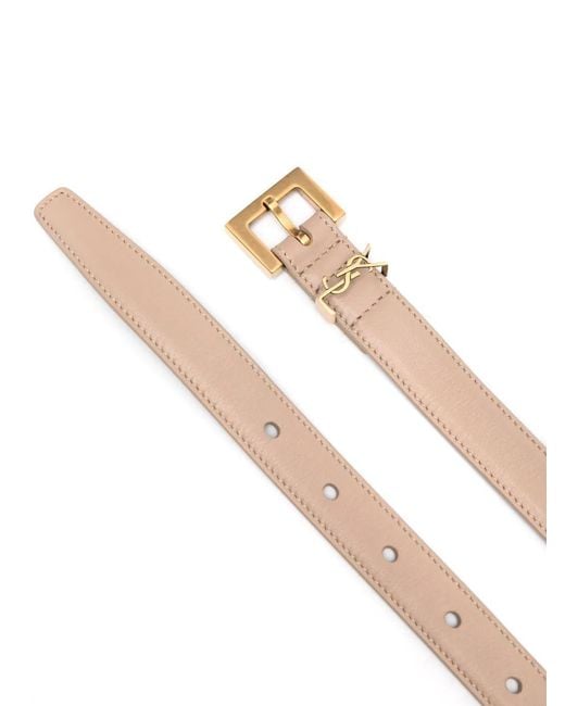 Saint Laurent White Cintura Cassandre Sottile