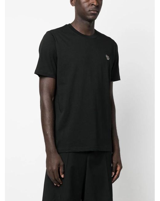 Paul Smith Black Ps Paul Smith Zebra Organic Cotton T-Shirt for men