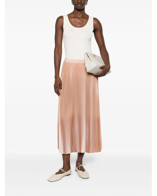 Fabiana Filippi Pink Pleated Long Skirt
