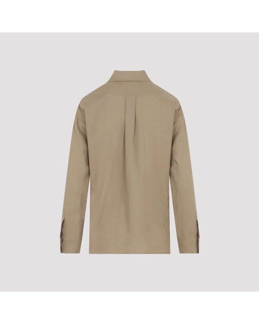 Max Mara Natural Desert Linen Falasco M Logo Shirt