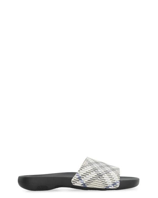 Burberry White Dive Rubber Slides for men