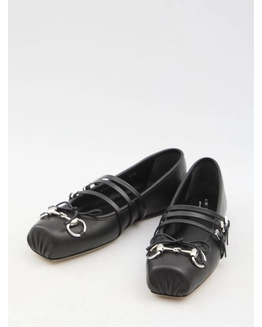 Gucci White Leather Ballerinas