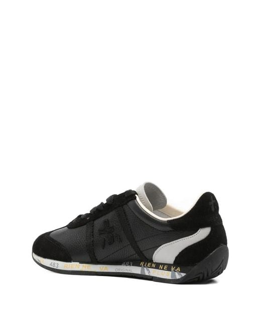 Premiata Black Leather Sneakers
