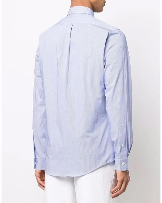Polo Ralph Lauren Blue Striped Slim Fit Poplin Shirt for men