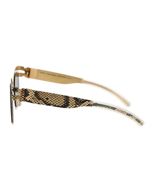 Mykita Black Python Dark Solid Metal Sunglasses