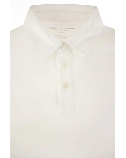 Majestic White Short Sleeve Polo for men