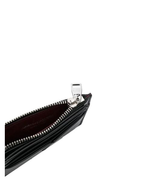 McQueen Black Coin Zip Holder for men