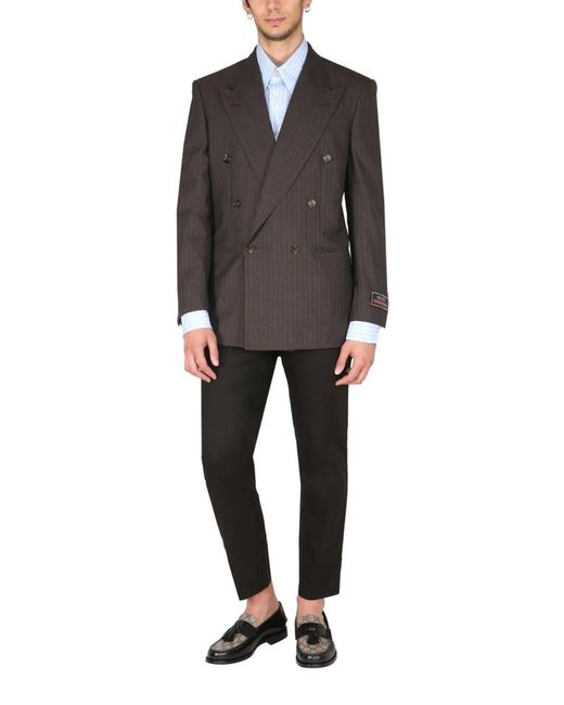 Gucci Gray Double-Breasted Jacket for men