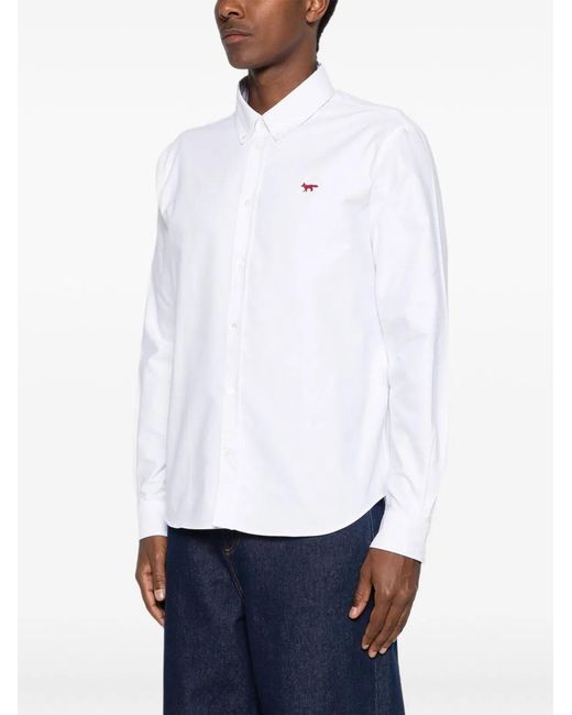 Maison Kitsuné White Maison Kitsuné Profile Fox Cotton Shirt for men