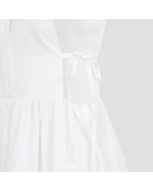 Miu Miu White Cotton Blend Mini Dress