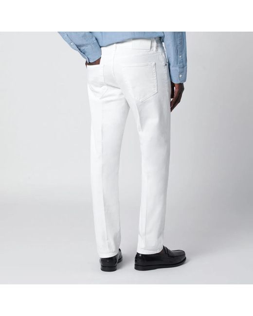 PT01 White Reggae Tapered Trousers for men