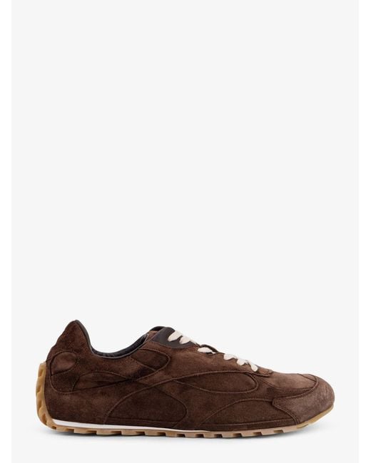 Bottega Veneta Brown Orbit Flash Low-Top Suede Sneakers for men