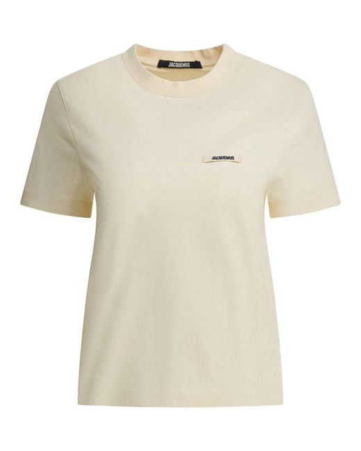 Jacquemus Natural "Gros Grain" Crewneck T-Shirt