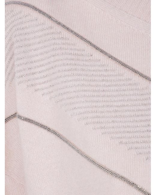 D.exterior Pink V Neck Intarsio Lux Sweater