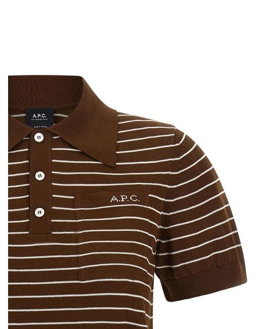 A.P.C. Brown 'Aline' Polo Shirt