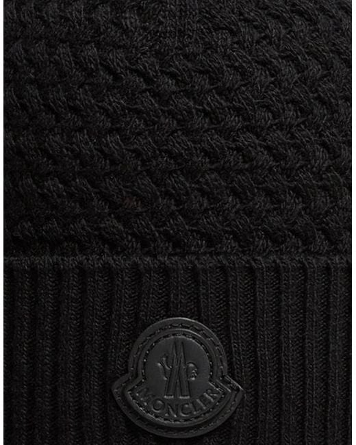 Moncler Black Wool Hat for men