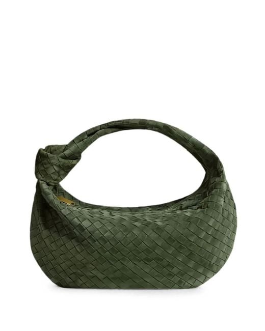Bottega Veneta Green Intrecciato Weave Suede