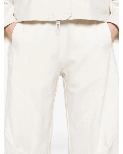 High White Skittle Drawstring Trousers