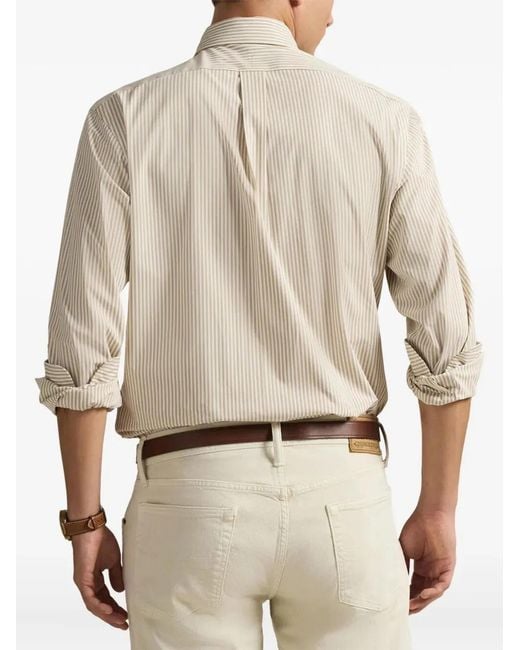 Polo Ralph Lauren White Long Sleeves Sport Stripes Shirt for men