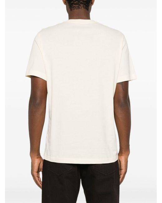 Moncler White Logo Patch Crewneck T-Shirt for men