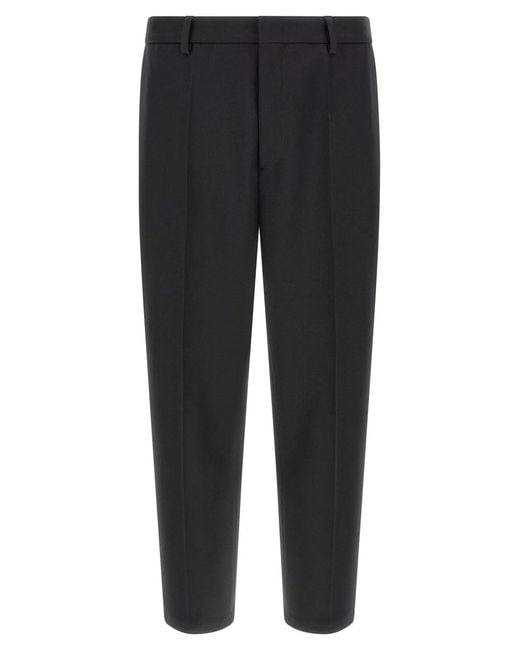 Jil Sander Black Technical Gabardine Trousers for men